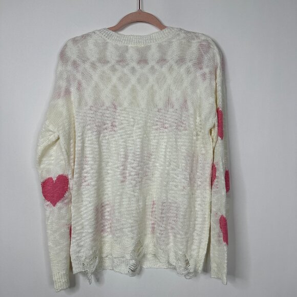 2/$24 143 Story All Over Heart Valentine Sweater White Small #A0269 TRB2 - Picture 4 of 8